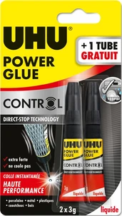 Power glue liquide control tube 3g + 1 tube 3g gratuit
