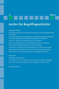Archiv für Begriffsgeschichte. Band 45