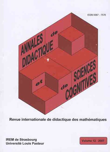Alain Kuzniak - Annales de didactique et de sciences cognitives N° 12 : .