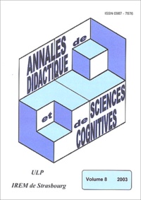 François Pluvinage et  Collectif - Annales de didactique et de sciences cognitives N° 8/2003 : .
