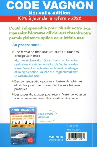 Code Vagnon Permis Plaisance. Option eaux intérieures  Edition 2022