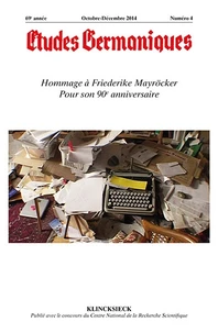 Études germaniques - N°4/2014
