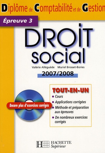 Valérie Alléguède et Muriel Brosset-Bories - Droit social DCG Epreuve 3. 1 Cédérom