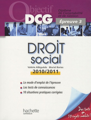 Valérie Alléguède et Muriel Brosset-Bories - Droit social - Epreuve 3 du DCG.