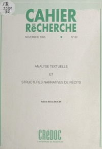 Valérie Beaudouin et  Département prospective de la - Analyse textuelle et structures narratives de récits.