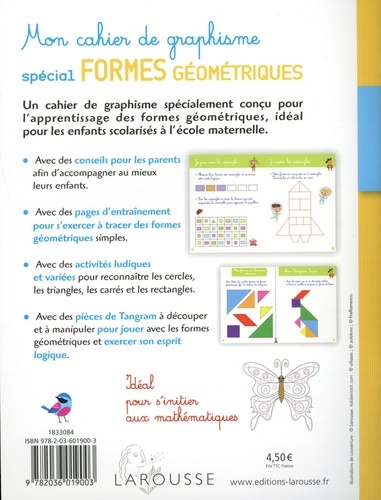 Mon cahier de graphisme spécial formes géométriques GS/CP. Pour s'initier aux mathématiques