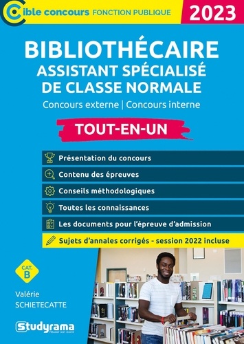 Bibliothécaire assistant spécialisé de classe normale. Concours externe et interne Catégorie B  Edition 2023