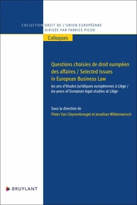 Questions choisies de droit européen des affaires