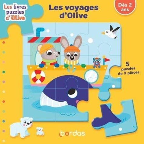 Les voyages d'Olive. 5 puzzles de 9 pièces