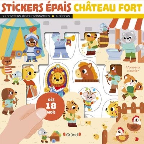 Stickers épais Château fort. Avec 25 stickers repositionnables et 4 décors