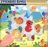 Vanessa Vautier - Stickers épais dinosaures - Avec 25 stickers repositionnables et 4 décors inclus.