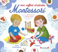 Vendula Kachel et Céline Santini - Mon coffret d'activités Montessori - Avec 1 tangram, 32 cartes, 5 puzzles.