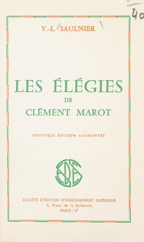 Les Élégies de Clément Marot