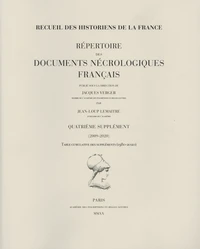 Répertoire des documents nécrologiques français. Quatrième supplément (2009-2020)