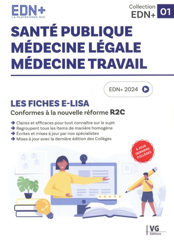 Santé publique, médecine légale, médecine travail. Les fiches E-Lisa  Edition 2024