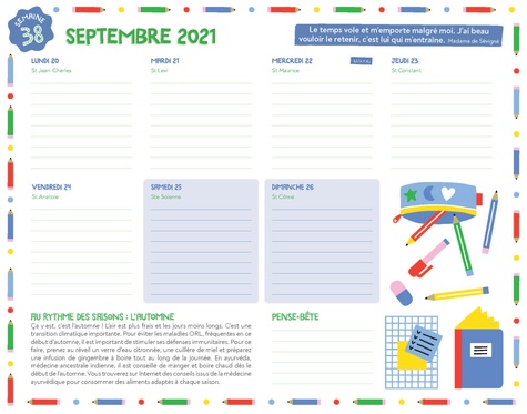 Calendrier familial. Si on prenait le temps ?  Edition 2021-2022