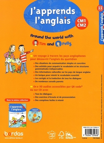 J'apprends l'anglais CM1 CM2. Around the world with Tim and Polly  avec 1 CD audio