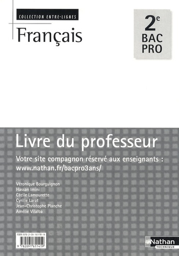 Véronique Bourguignon et Hassan Imini - Francais 2e Bac pro - Livre du professeur.