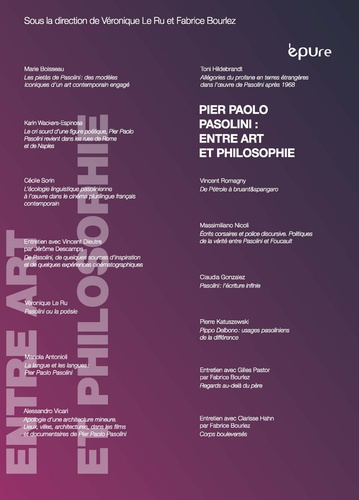 Véronique Le Ru et Fabrice Bourlez - Pier Paolo Pasolini : entre art et philosophie.