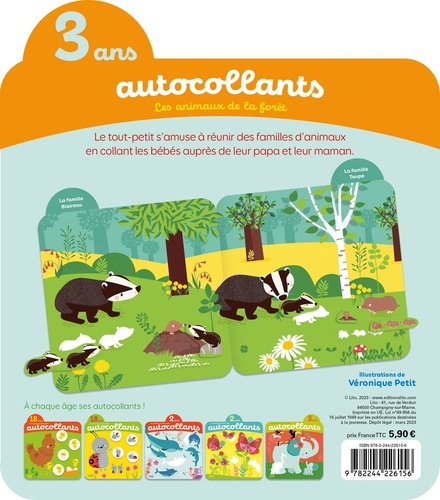 Les animaux de la forêt. Autocollants 3 ans