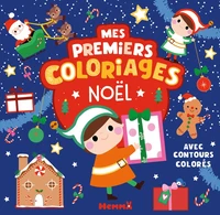 Mes premiers coloriages avec contours colorés - Noël