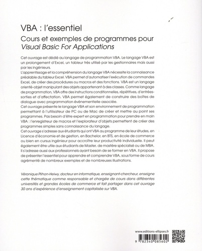 VBA : l’essentiel. Cours et exemples de programmes pour Visual Basic For Applications