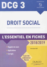 Téléchargements gratuits pour les livres audio Droit social DCG 3  - L'essentiel en fiches MOBI CHM ePub par Véronique Roy in French