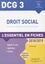 Droit social DCG 3. L'essentiel en fiches  Edition 2018-2019