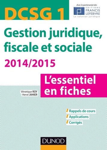Véronique Roy et Hervé Jahier - DSCG 1 - Gestion juridique, fiscale et sociale 2014 4e éd.
