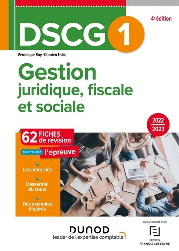 Véronique Roy et Damien Falco - DSCG 1 Gestion juridique, fiscale et sociale - Fiches de révision 4e édition - 2022-2023.