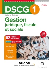 Véronique Roy et Damien Falco - DSCG 1 Gestion juridique, fiscale et sociale - Fiches de révision 4e édition - 2022-2023.