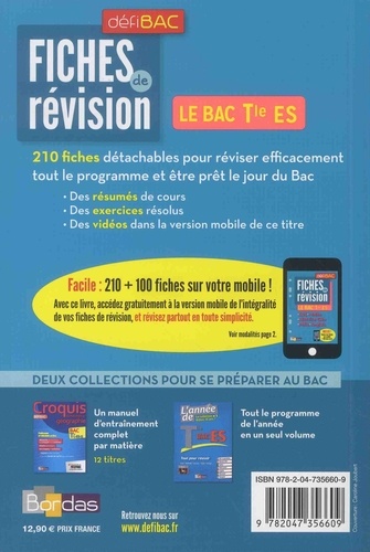 Fiches de révision Le BAC Tle ES  Edition 2018