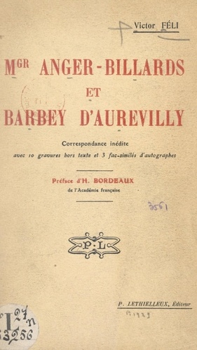 Mgr Anger-Billards et Barbey d'Aurevilly
