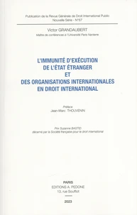 L'immunité d'exécution de l'Etat étranger et des organisations internationales en droit international
