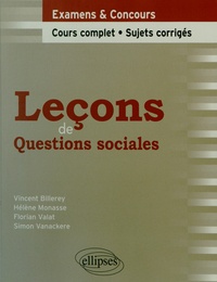 Vincent Billerey et Hélène Monasse - Leçons de questions sociales.