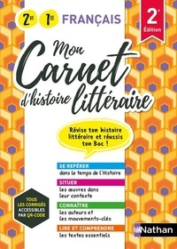 Adrien David et Vincent Blin - Mon carnet d'histoire littéraire 2de 1re.
