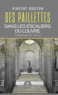Des paillettes dans les escaliers du Louvre