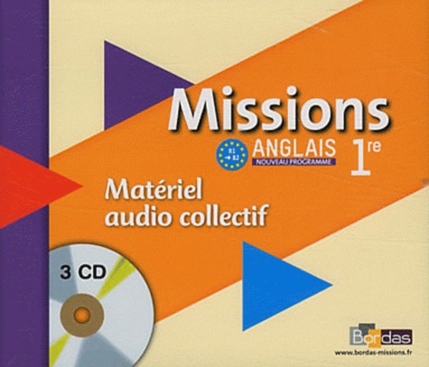 Vincent Burgatt - Anglais 1e Missions - Matériel audio collectif. 3 CD audio