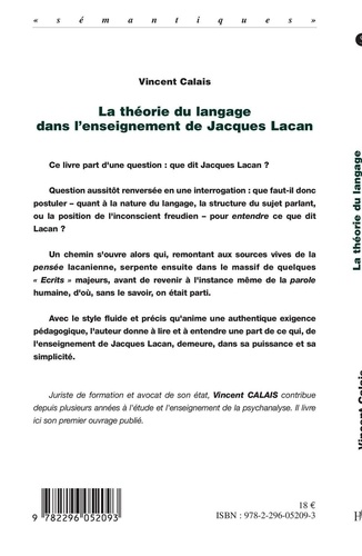 La Théorie du langage dans l'enseignement de Jacques Lacan