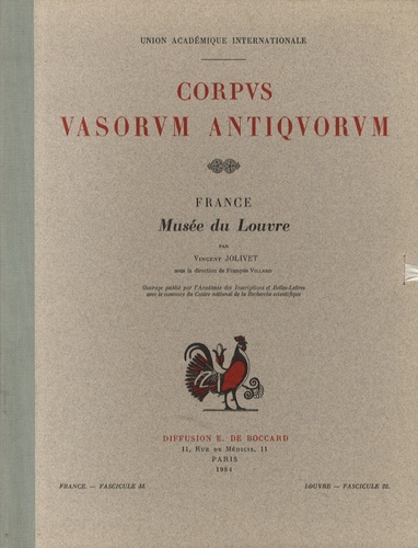 Vincent Jolivet - Corpus vasorum antiquorum - France fascicule 33, Musée du Louvre fascicule 22 : Style étrusque à figures rouges.