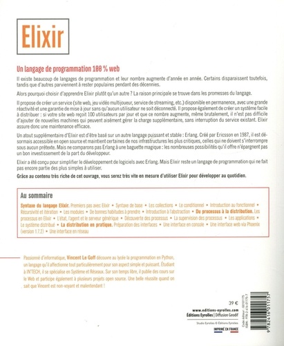 Elixir - Un langage de programmation 100 % Web de Vincent Le Goff - Grand  Format - Livre - Decitre
