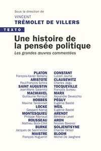 Vincent Tremolet de Villers - Une histoire de la pensée politique - Les grandes oeuvres commentées.