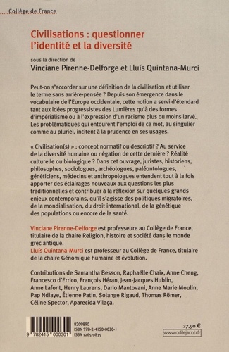 Civilisations : questionner l'identité et la diversité. Colloque annuel 2020