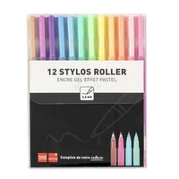 12 stylos roller - Encre gel effet pastel