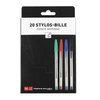 20 stylos à billes - Couleurs classiques
