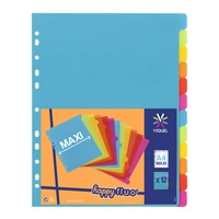 Intercalaires maxi/12 a4 happy fluo