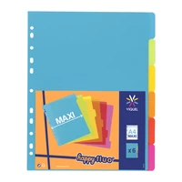 Intercalaires maxi/6 a4 happy fluo