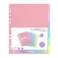 Intercalaires maxi/6 a4 rainbow pastel