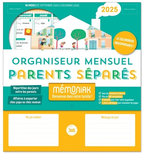 Organiseur mensuel Parents séparés. Edition 2025