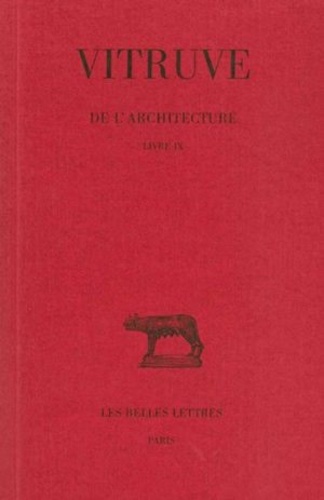  Vitruve - De L'Architecture Livre Ix Bilingue.